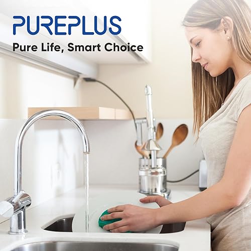 Miniatura 8 de PUREPLUS Filtro de agua para debajo del fregadero, capacidad de 40,000 galones, 99.99% de reducción de cloro, certificado NSFANSI 42, elimina