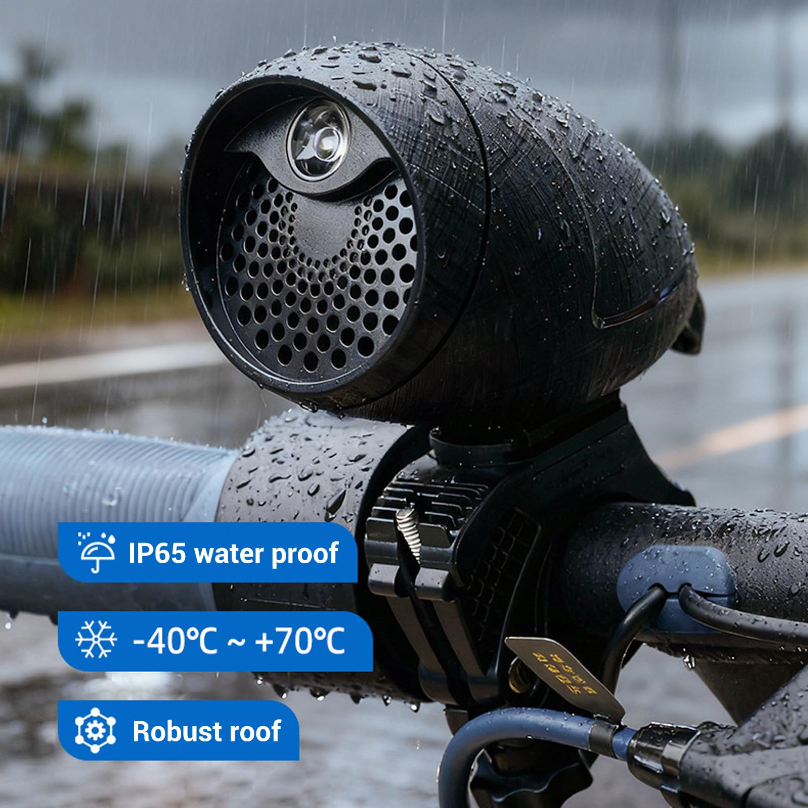 Clacson per Bicicletta Elettrico con Luce, Clacson per Bicicletta da Manubrio Resistente All'acqua da 80 a 108 DB con Telecomando, Campanello per per Scooter da