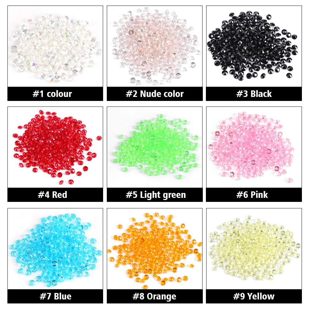 Trimming Shop 2.5mm Petit Diamant Acrylique Table Disperse, Confetti Cristaux Pour Mariage, Mariée Douche Et Anniversaire Fête Décoration 4000pcs - Orange