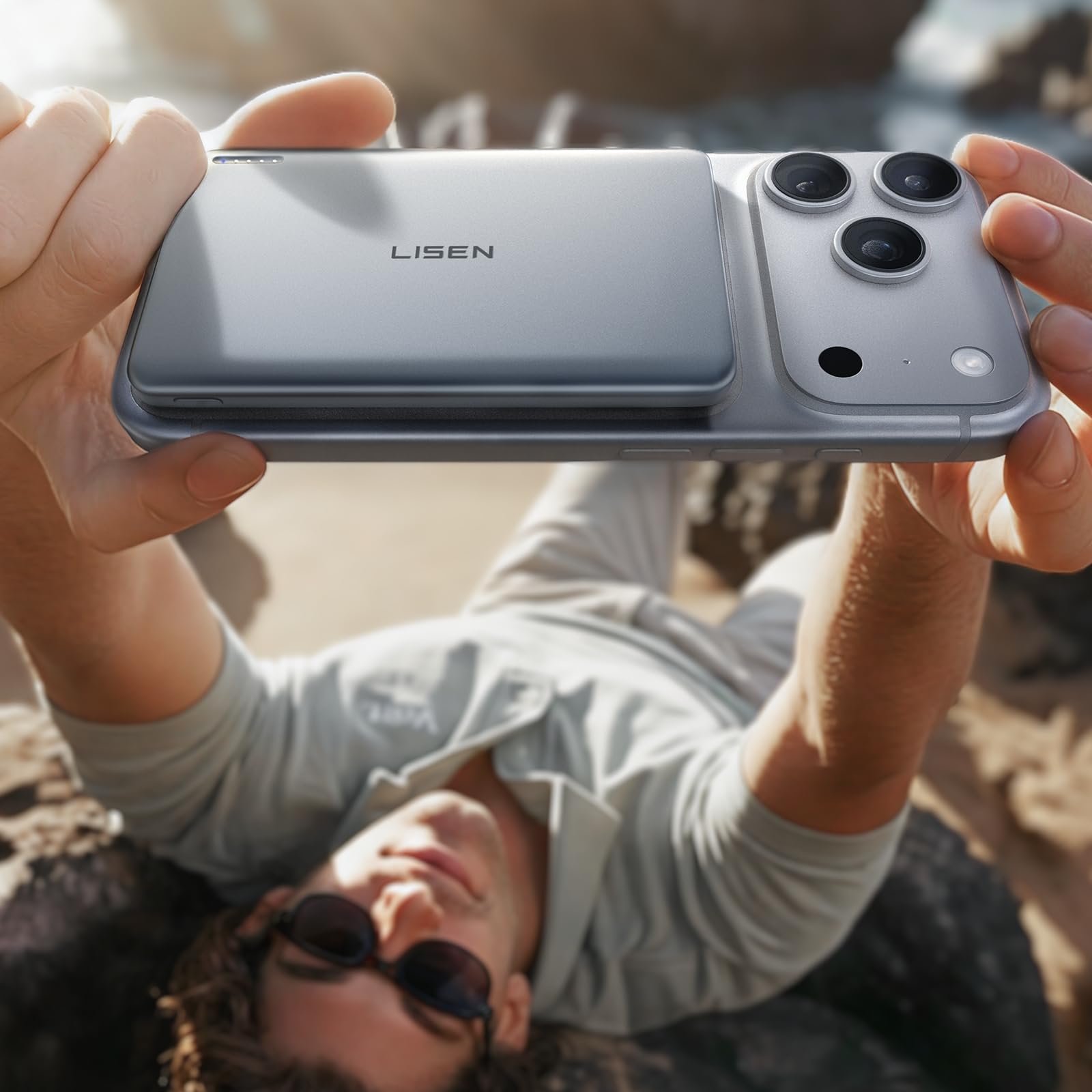 LISEN Qi2 15W Ultra Slim MagSafe Power Bank,5000mAh Wireless Card Slim MagSafe Battery Pack,Slim Magnetic Portable Charger,Magnetic Power Bank for iPhone 17 Pro Max Plus Air 16 15 14 13 12