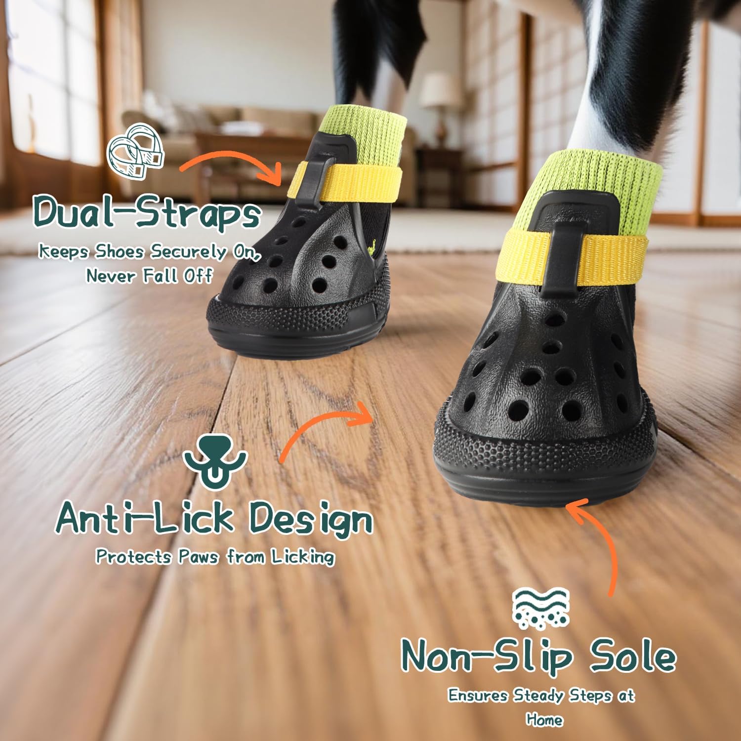 Dog Shoes for Hot Summer Pavement, Dog Shoes for Medium Dogs, Waterproof Dog Boots & Paw Protectors, Non-Slip Dog Rain Booties, Easy Clean Sandals for Beach Green Size 4