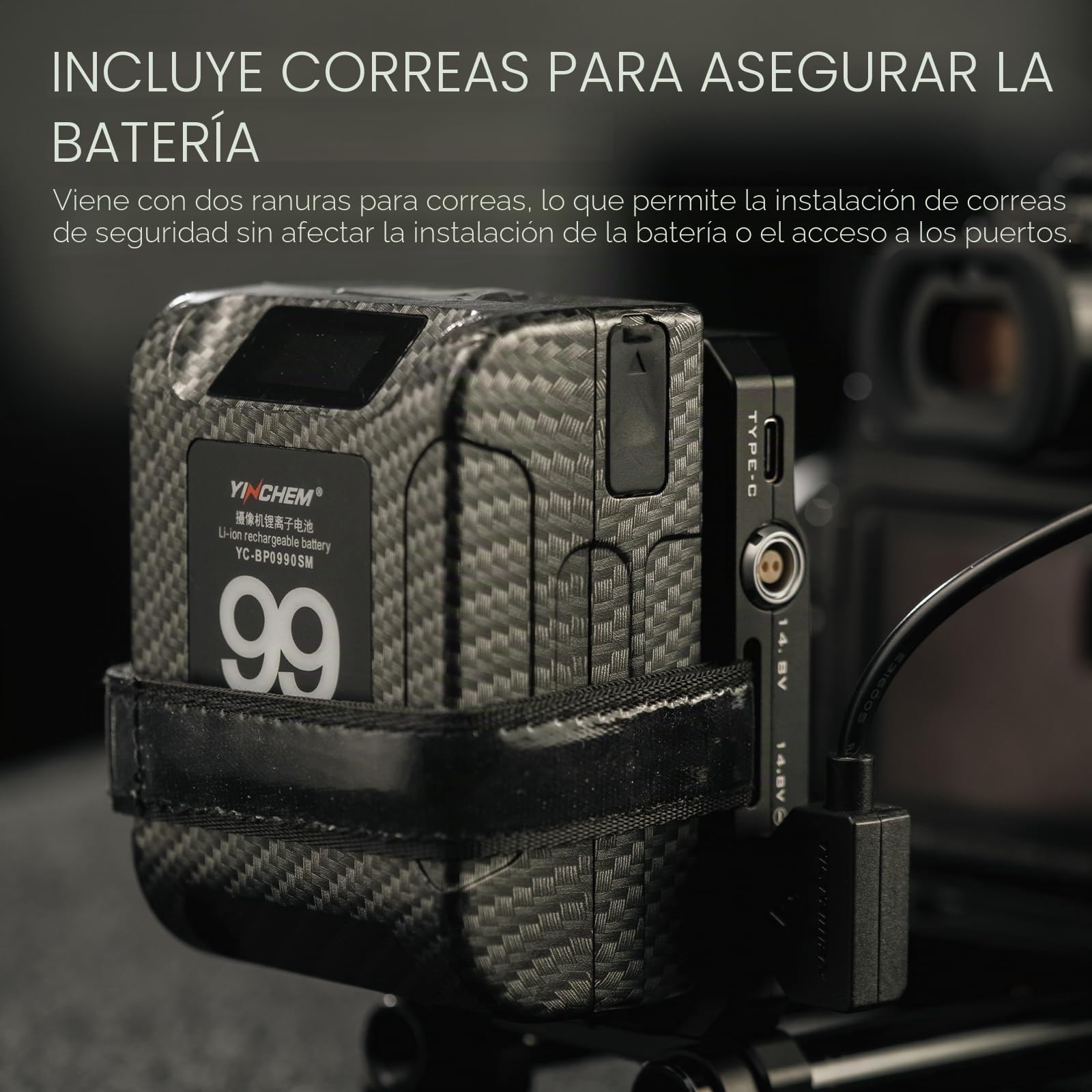 Tilta Placa de Batería Mini PD V Mount con Rosca 1/4"-20, Puerto USB-C / 2 Pin/P-Tap - Negro TA-BTP4-V-B