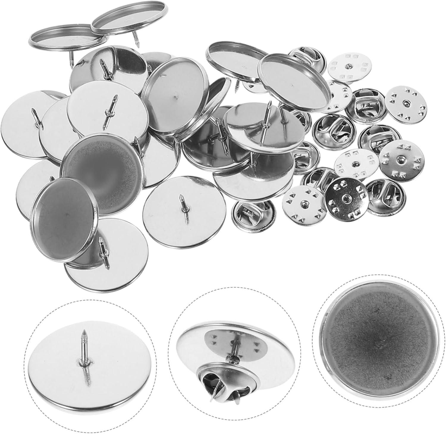 STOBOK 60sets Brooch Making Supply Practical Brooch Tray Breastpin Decor Breastpin Making Accessories Enough Quantity for DIY Projects