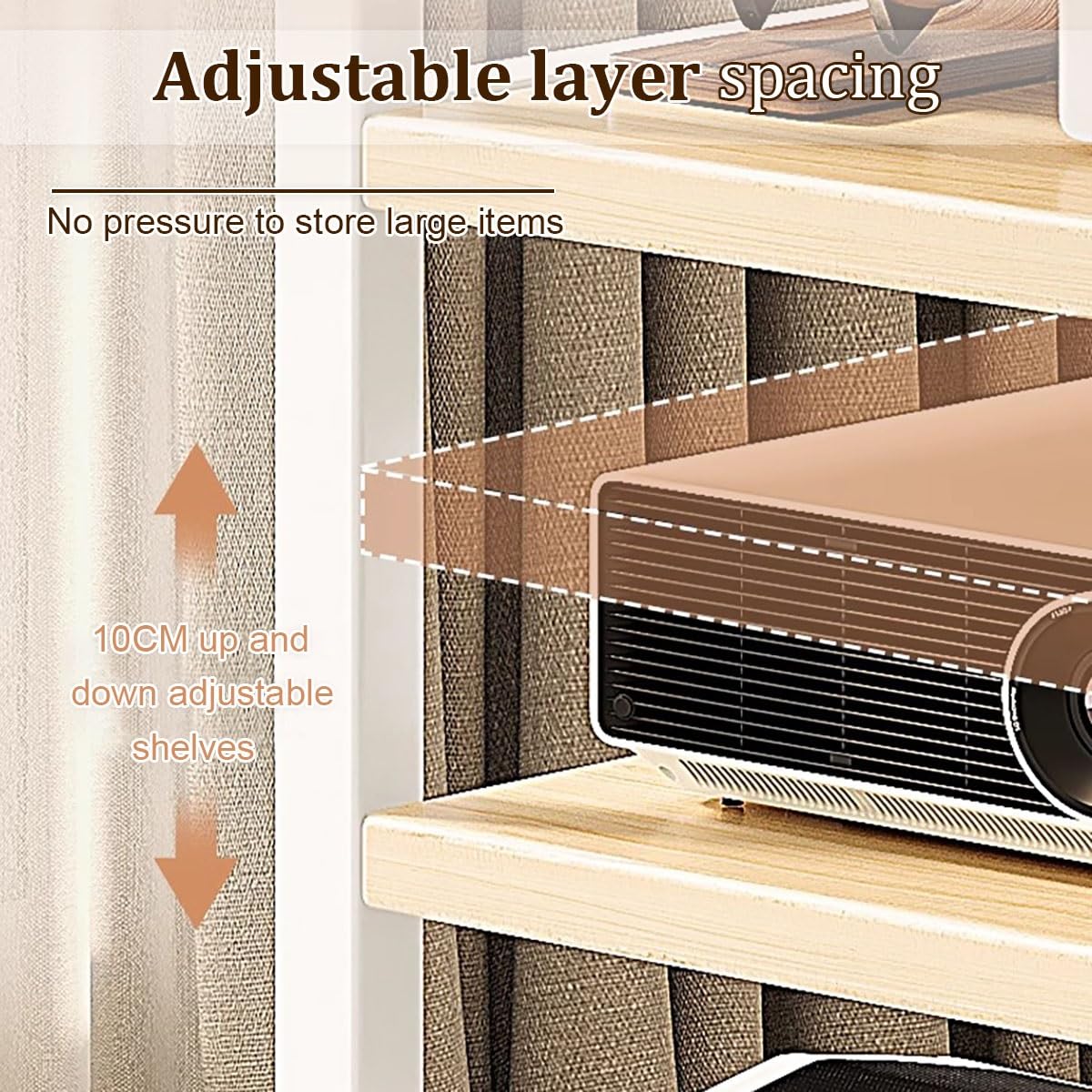 Support audio à roulettes à 5 niveaux avec roulettes pour la maison et le bureau, armoire stéréo pour salle d'enregistrement, noir, 51 x 40 x 136 cm, idéal pour ranger du matériel audio-vidéo