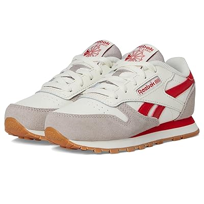 Reebok Kids Classic Leather (Little Kid) Kids Shoes Hazy Grey/Chalk/Vector Red