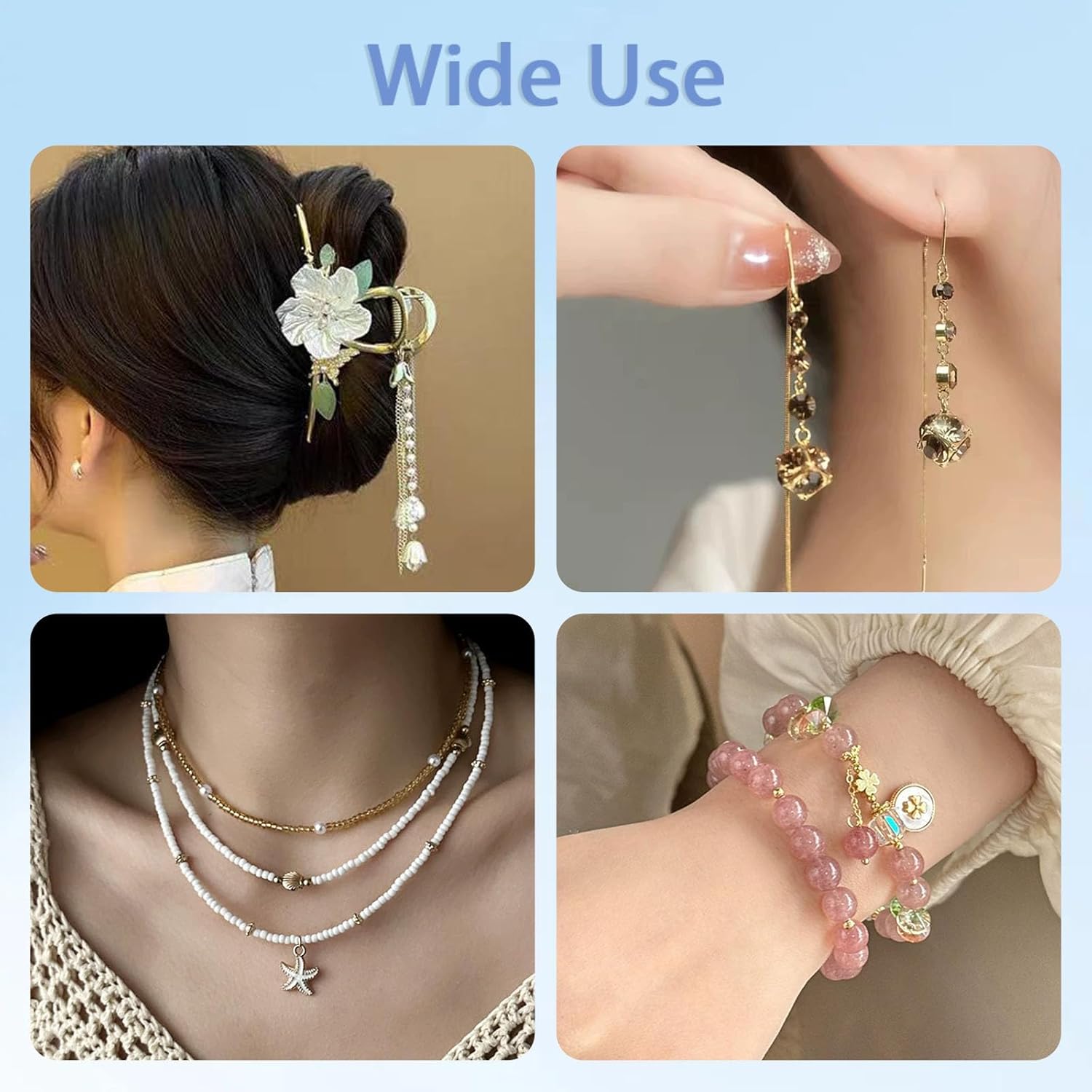 2700 Pieces Crimp Beads Supplies for Jewelry Making,Knot Covers, Crimp Tubes and Wire Guardians with Crimping Pliers for DIY Jewelry Bracelets Necklaces Making - Image 7