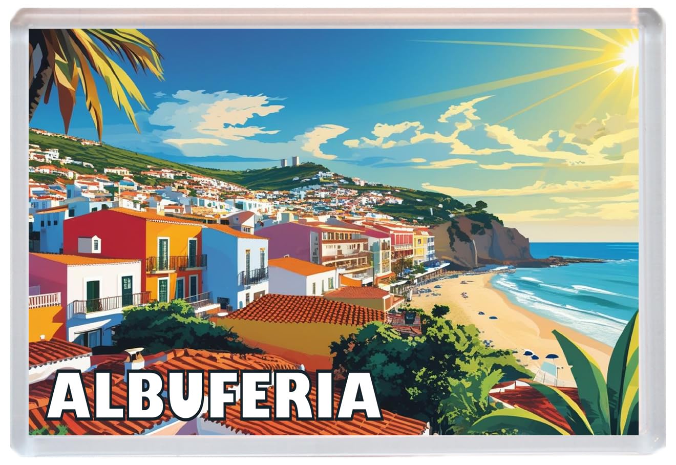 Baked Bean Store Multicolor Albuferia - Algarve/Portugal - Jumbo Artistic Fridge Magnet 96 X 67Mm