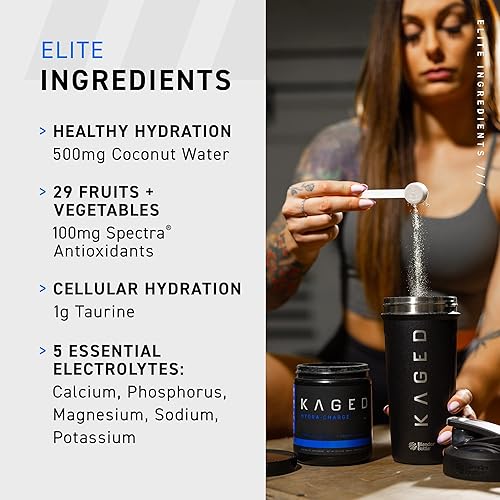 Miniatura 5 de Electrolitos polvo de electrolitos Kaged Muscle Hydra-Charge polvo de electrolitos de hidratación antes del entrenamiento después del entrenamiento