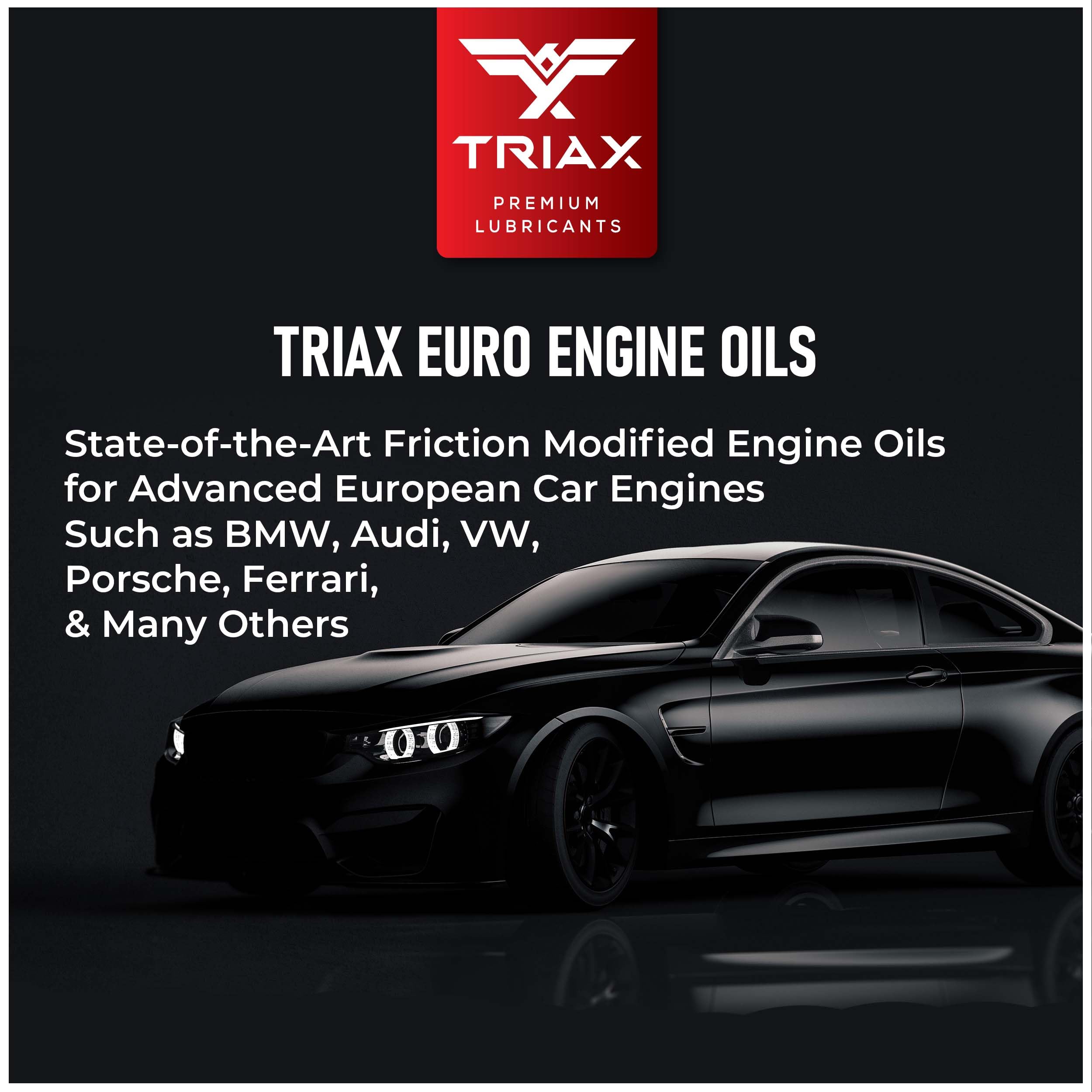 TRIAX Euro LX 5W-40 Aceite de Motor totalmente sintético para Automóviles Europeos de Alto Rendimiento (6 × 0,946 L (6×1 cuarto))