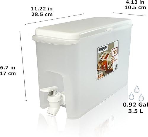 Miniatura 3 de NDBOX Jarra delgada para refrigerador con grifo para agua, té helado, jugo de fruta, refrescos, leche, dispensador de bebidas calientes o frías para