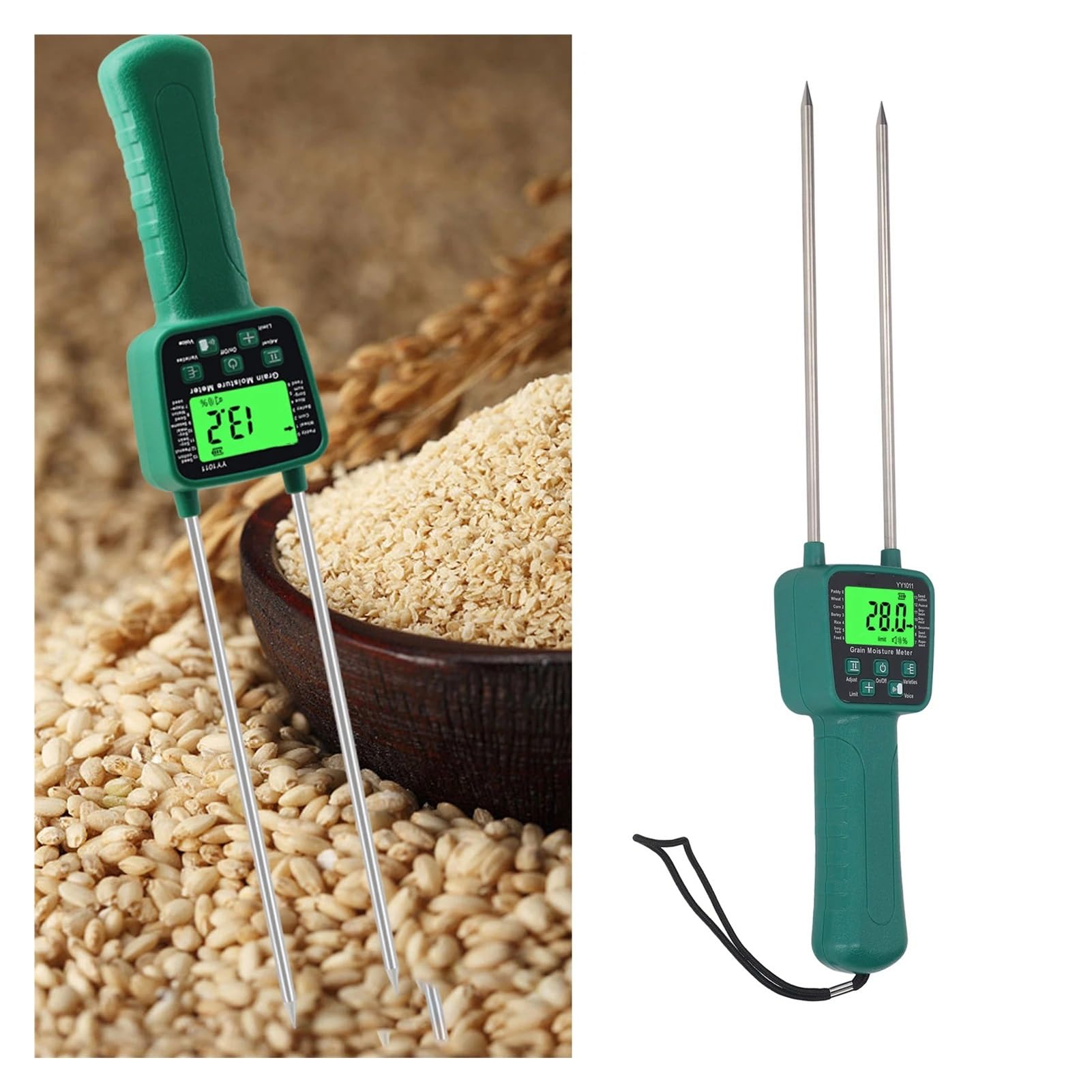 Misuratore Di Umidità Del Fieno Grano E A Soia Display LCD Con Trasmissione Vocale,Controllo accurato