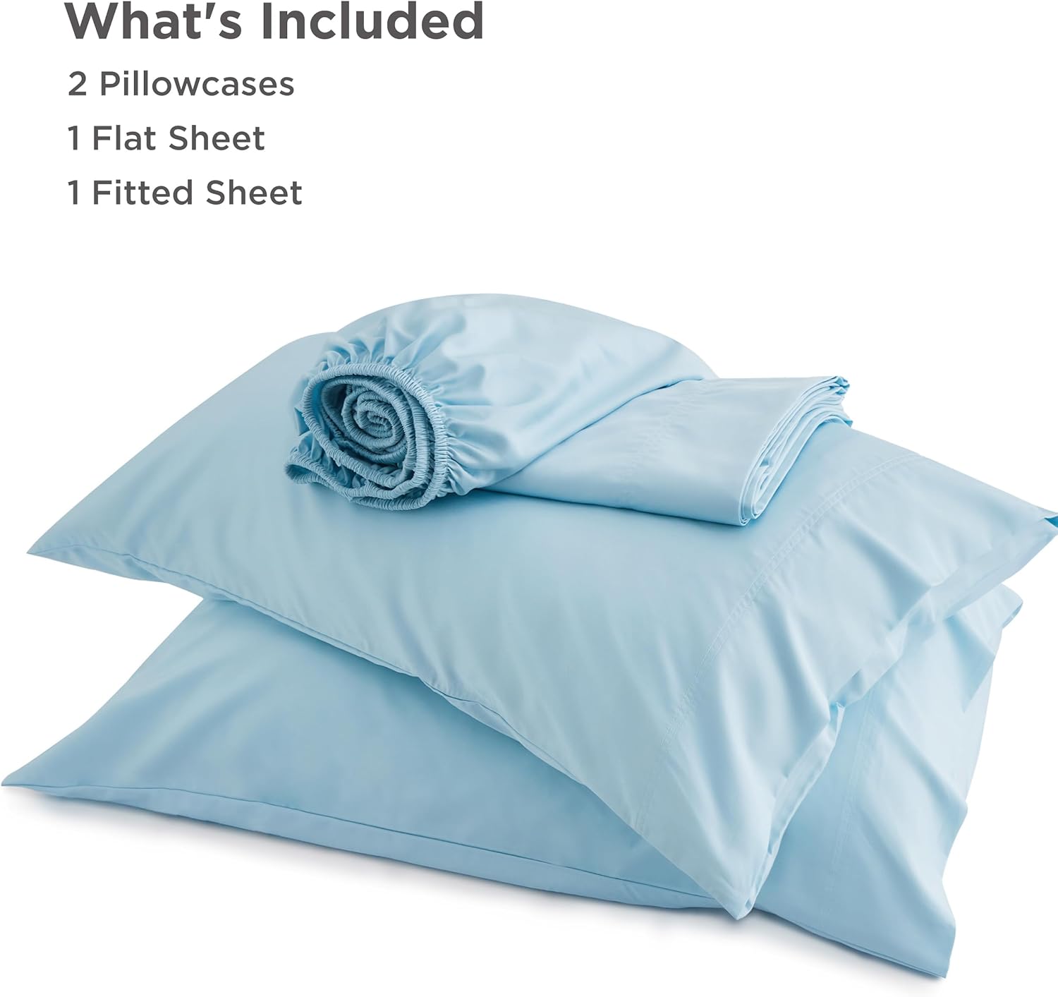 Bedsure Queen Sheet Set, Rayon Derived from Bamboo, Cooling Sheets, Breathable & Soft, Deep Pocket Up to 16 Inches, Hotel Luxury Silky Bedding for Hot Sleepers, Aqua - Image 7