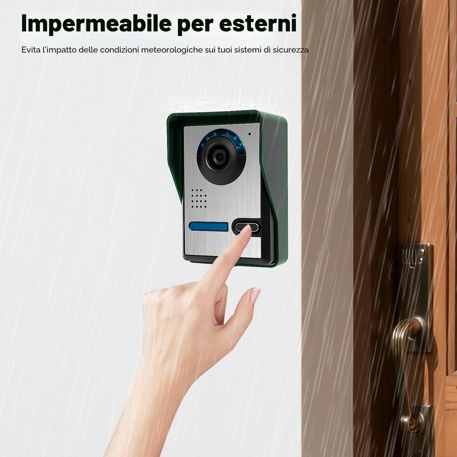 4 fili 7" video 2 casa di famiglia, videocitofono con telecamera monitor, videocitofono, video citofono a colori, per 1 famiglia