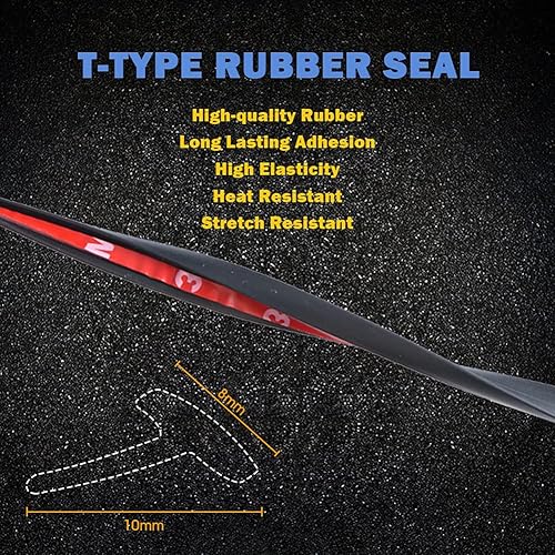 Miniatura 4 de GreceYou Tira de sellado universal de goma autoadhesiva de 16.5 pies, tira de sellado de moldura de borde de parabrisas de automóvil, insonorizada,