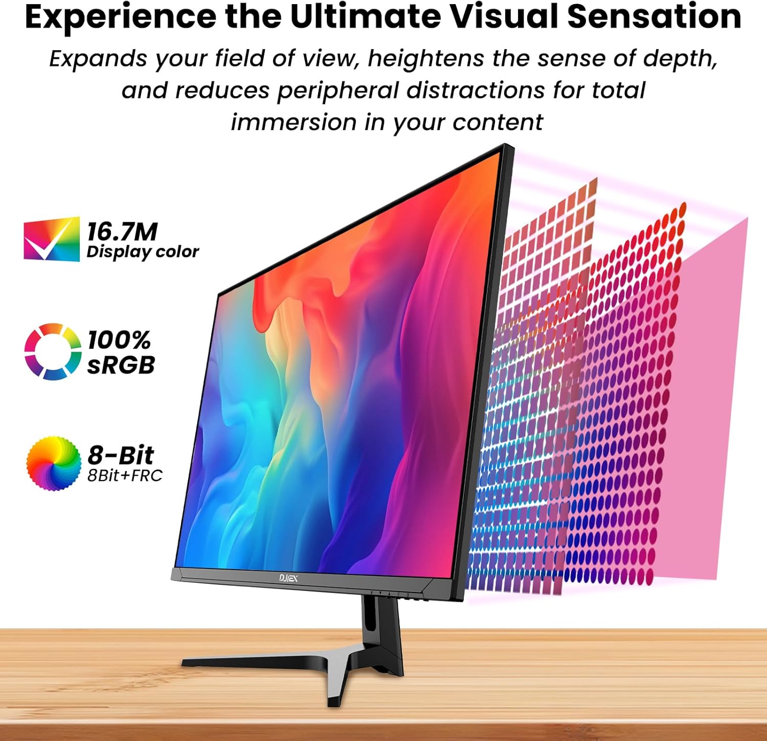 32 Inch 4K Computer Monitor, UHD 3840 * 2160P Ultra-Clear Screen, 60HZ, 3500:1 Contrast Ratio, 100% sRGB, FreeSync, Eyecare, IPS Panel, Compatible with Wall mounting, Ideal for Business, Office