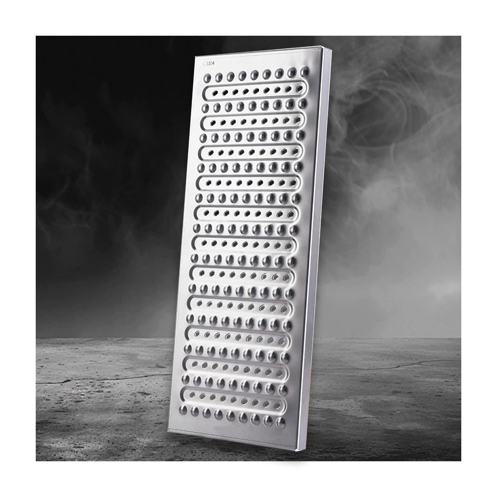 Couvercle de regard inox 20x58x2,5 cm avec cadre robuste pour l'accès aux réseaux