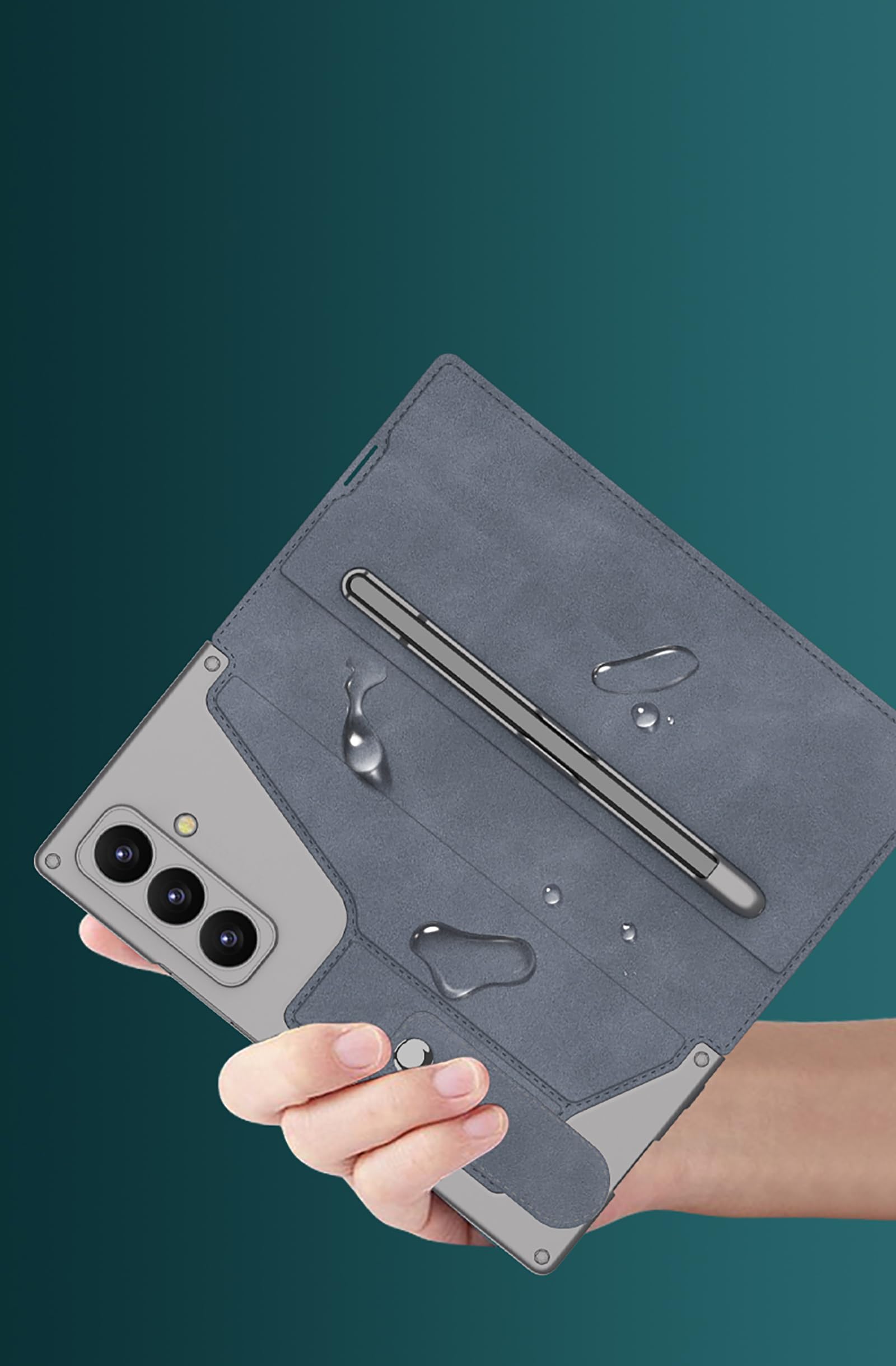 etui z klapką do Galaxy Z Fold8 Ultra, skórzane etui o wąskim kroju kompatybilne z Samsung Galaxy Z Fold8 Ultra, czarne 1
