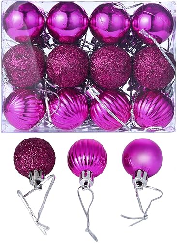 Miniatura 8 de QueenBox 24 bolas de Navidad de plástico de 1.18 pulgadas para decoración de árbol de Navidad, vacaciones y fiestas
