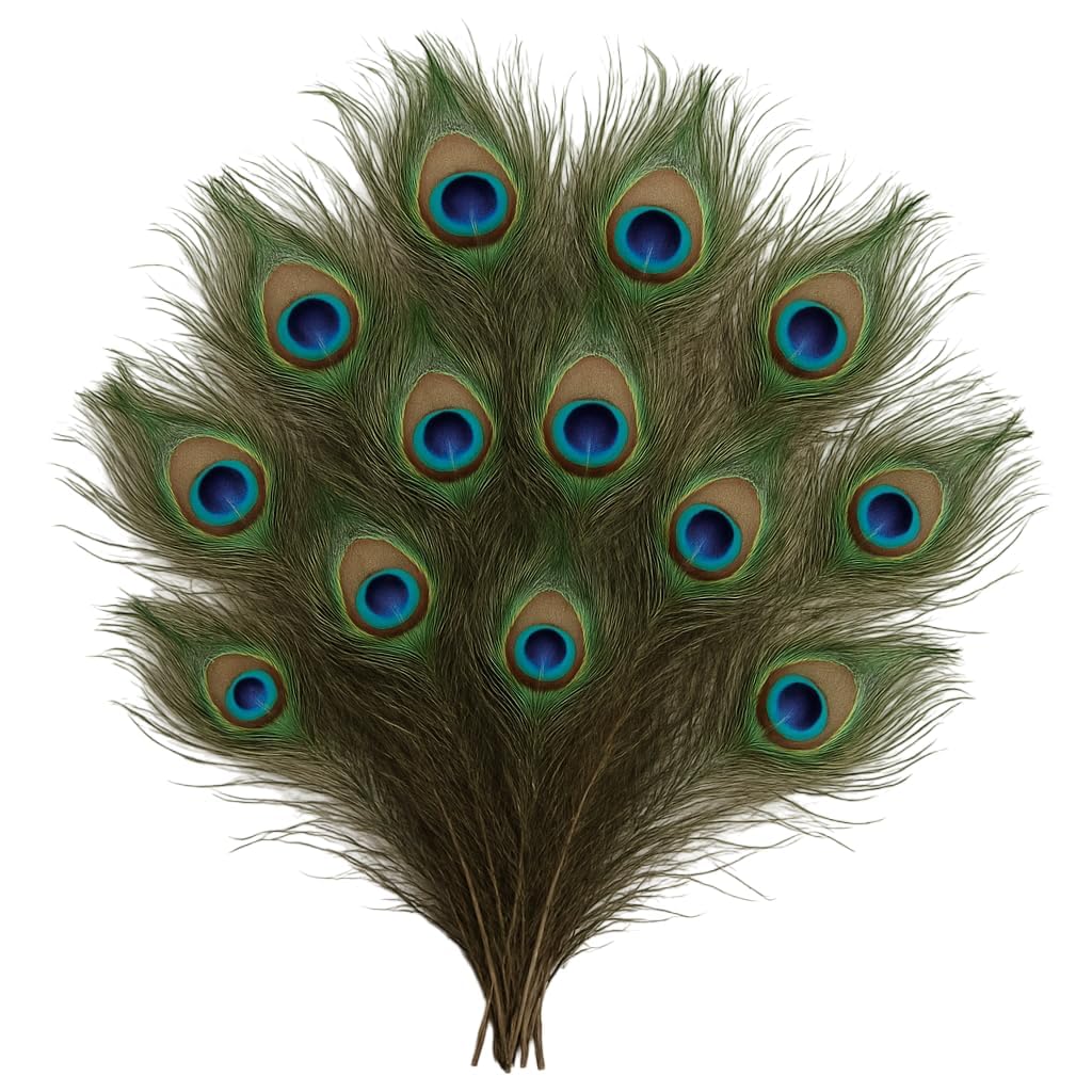 rajmart global natural 5 pcs peacock feathers for temple decoration original morpankh for home & wedding décor, real mor pankh for krishna ji/laddu gopal/temple and book mark