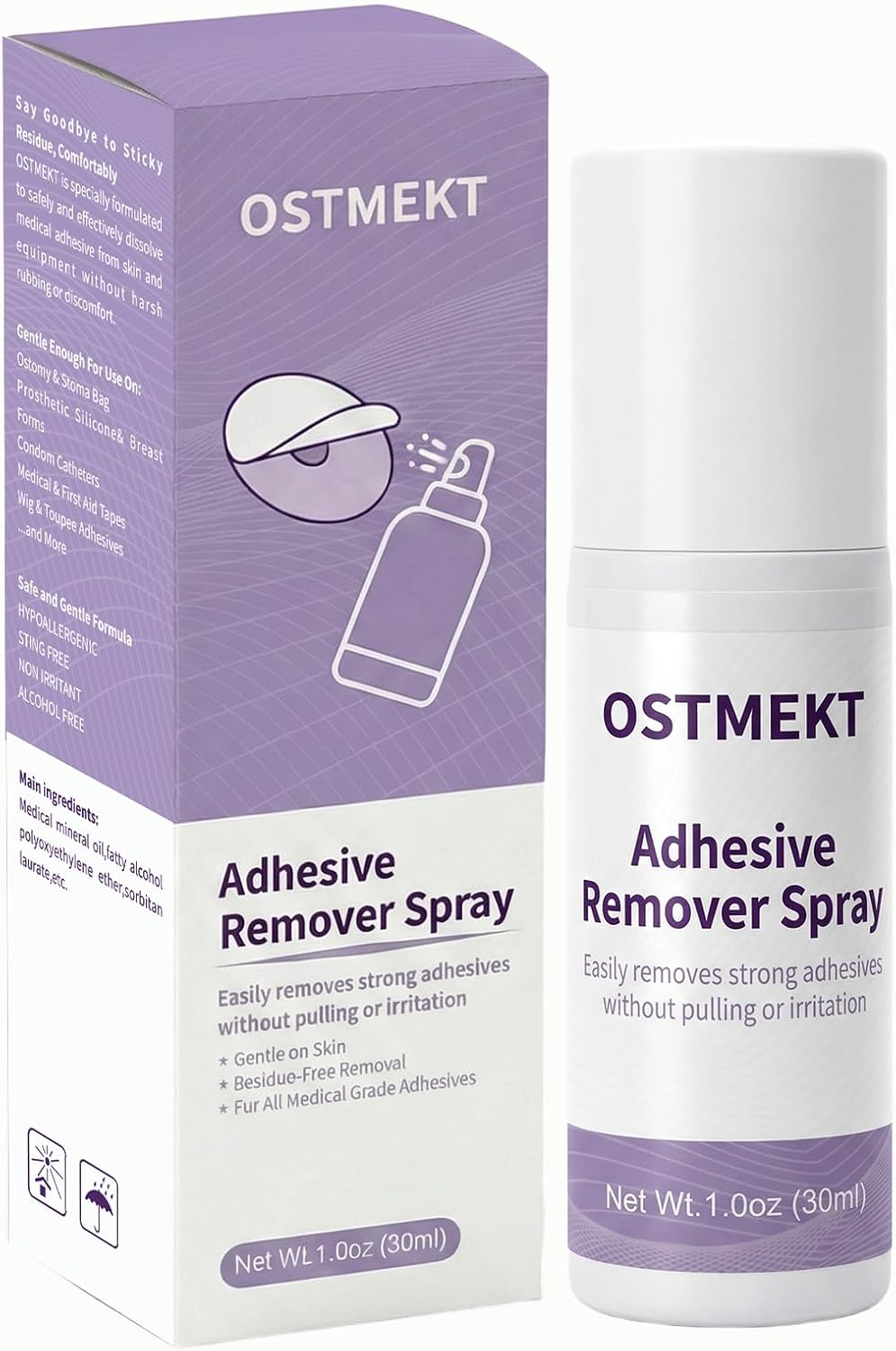 Medical Adhesive Remover Spray – No Sting Alcohol Free Ostomy Adhesive Remove,Gentle Adhesive Remover for Skin,Stoma,Mastectomy,Adhesive Tape