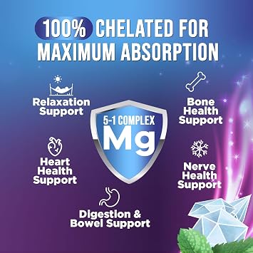 Magnesium Complex 500mg per Serving - Max Absorption Magnesium Powder Capsules for Muscle, Nerve, Bone and Heart Health Support, High Absorption Citrate Complex, Gluten Free, Non-GMO - 60 Capsules
