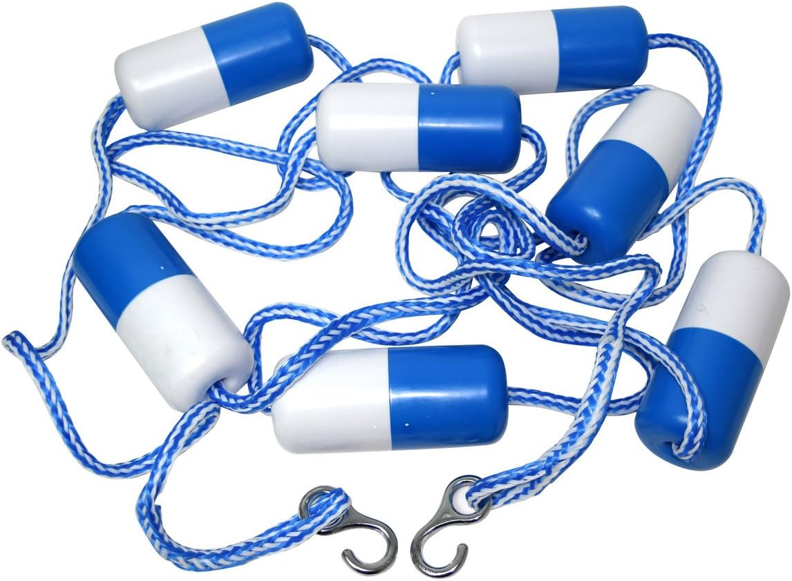 PoolSupplyTown Swimming Pool Safety Divider Rope and Float Line with 2 Pre-Assembled Stainless Hooks