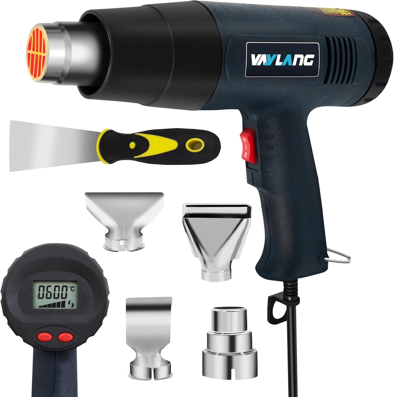 Heat Gun 1800W 122℉-1202℉（50℃- 650℃）Fast Heating Heavy Duty Hot Air Gun Kit Variable Temperature Control