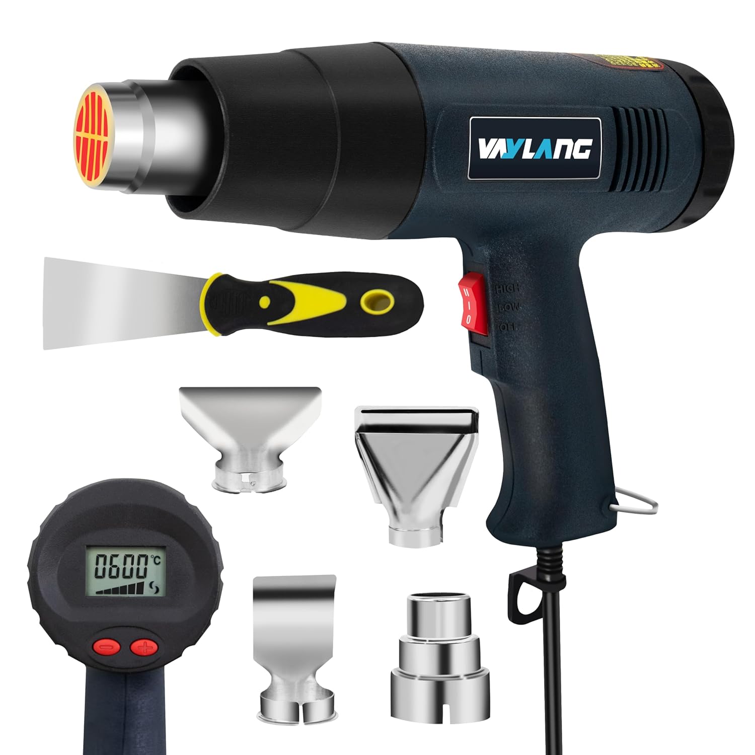 Heat Gun 1800W 122 -1202 50 - 650 Fast Heating Heavy Duty Hot Air Gun Kit Variable Temperature