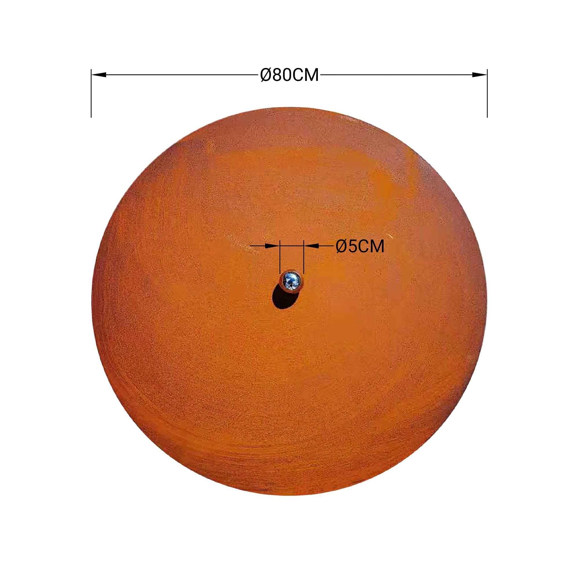 Köhko Coperchio di design e copertura con manico a sfera con patina arrugginita, colore per tutti i braciere Ø 80,5 cm