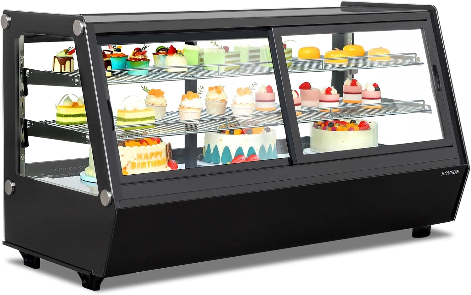 ROVSUN 7.1 Cu.Ft Commercial Refrigerator ETL NSF Certified, Refrigerated Display Case Countertop Display Refrigerator w/LED Air-cooling Automatic Defrost Front & Rear Door for Cafe Restaurant