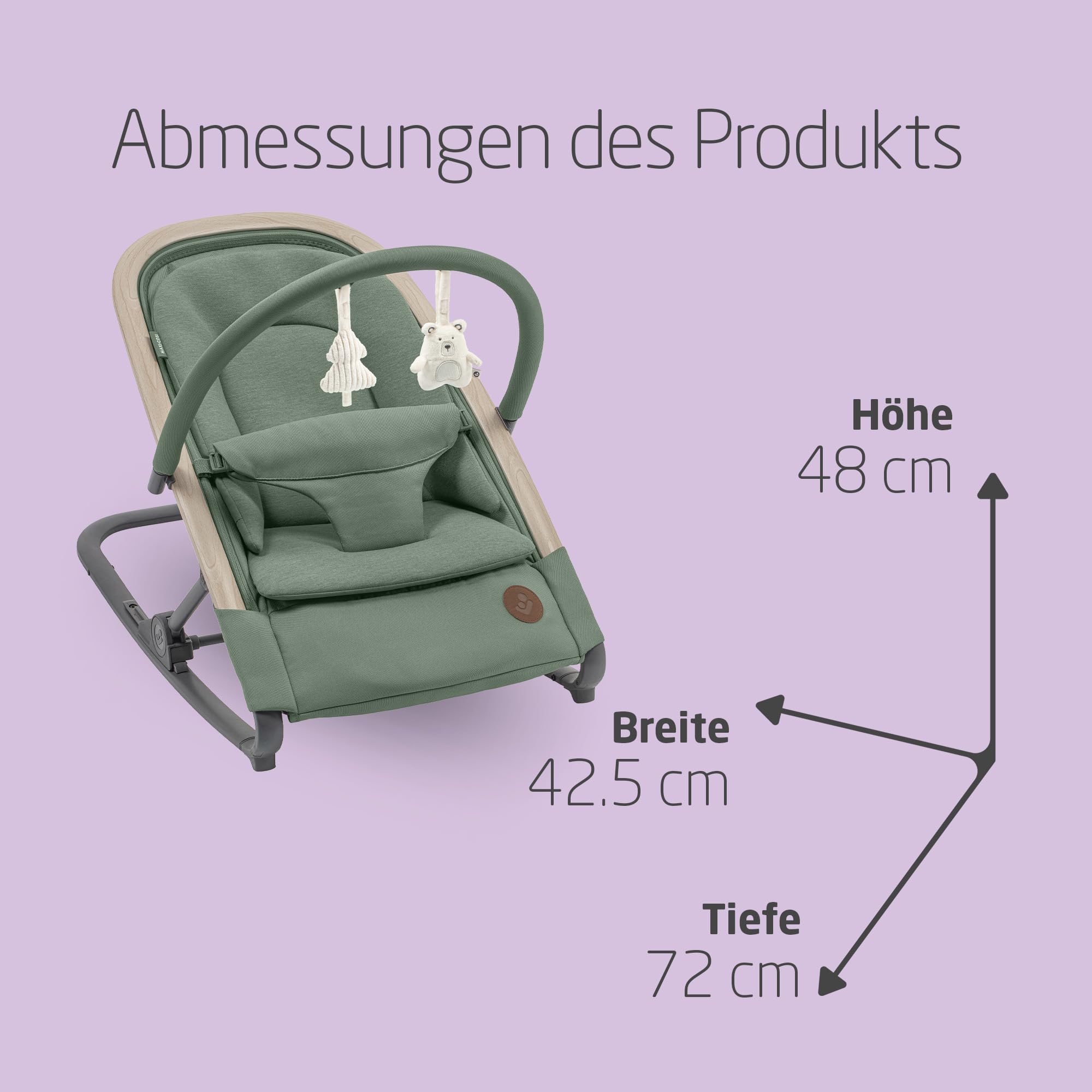 Maxi-Cosi Kori 2-in-1-Babywippe mit Spielzeugbogen, 0–2 Jahre, bis 15 kg, Easy-in-Gurt, Eco Care