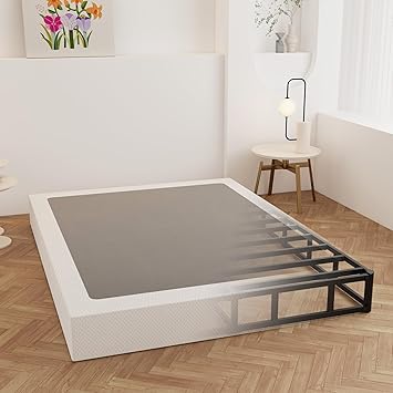 Maenizi King Box Spring 9 Inch، Heavy Duty Metal Box Spring Bed Base with Fabric Cover، Mattress Foundation، Easy Assembly، Noise Free، Black