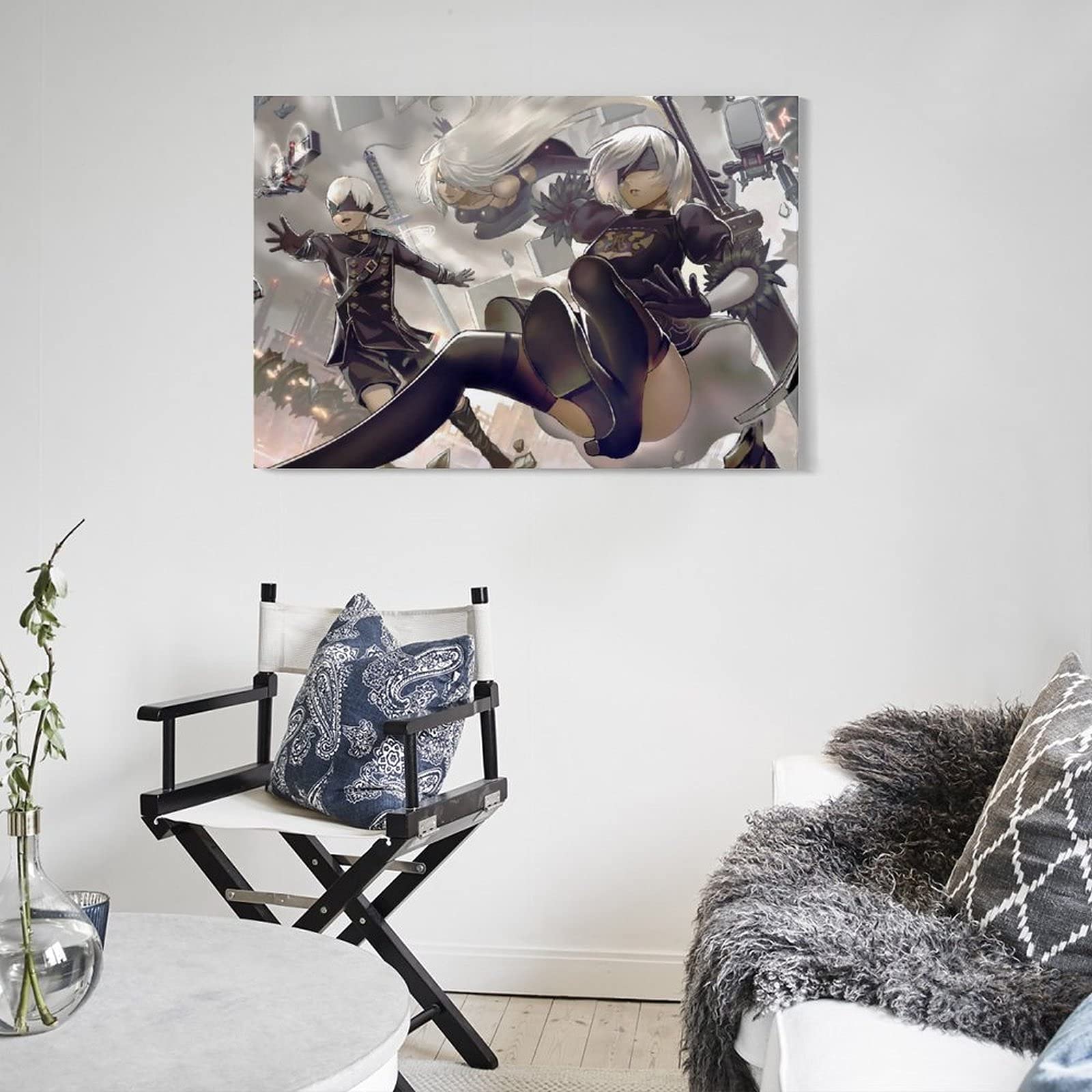 【NieR:Automata ウォールスクロールポスター 2B 9S A2】希少 NieR Automata 2b 9s A2 Póster decorativo lienzo para pared, sala