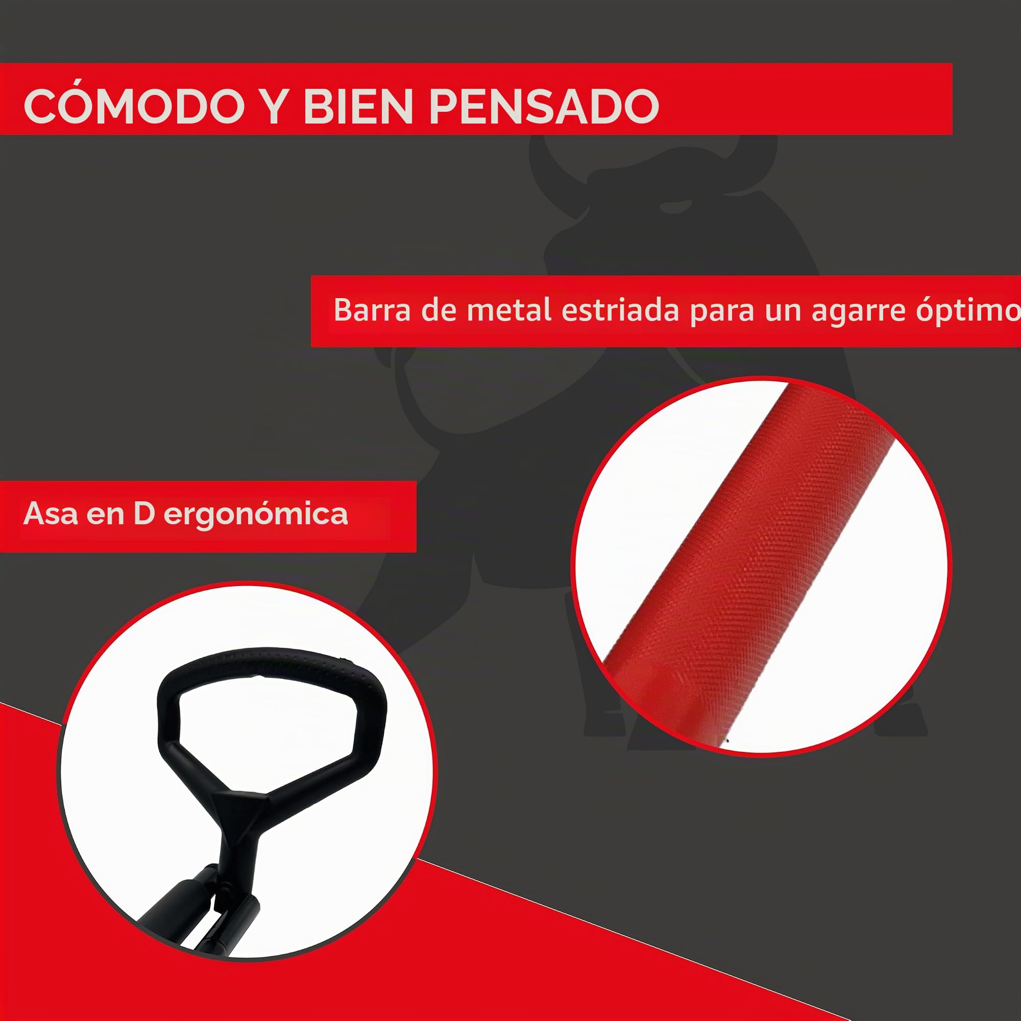 Gato hidráulico 3T (83 – 500 mm) – Pedal extra – Mango en D – Incluye pasador de neumático, rodilleras y guantes – Gato hidráulico para coche (rojo)