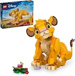 LEGO Disney Simba Le Roi Lion cubes jouables pour enfants, collection Disney, jouet du film Le Roi Lion, figurine de construction Simba, cadeau amusant pour filles et garçons à partir de 6 ans, 43243