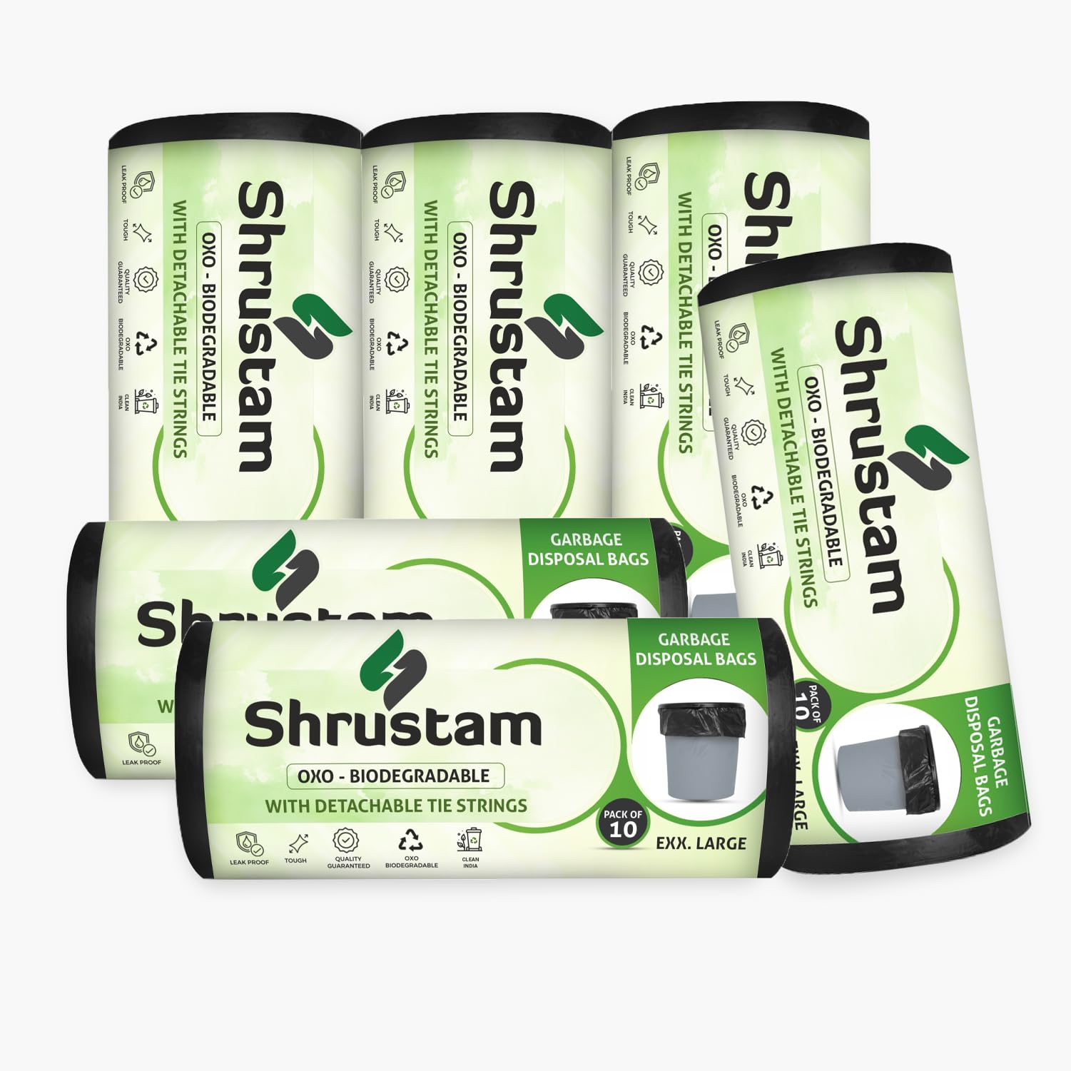 Shrustam Black Garbage Bags For Dustbin, 30X50 Inches (XXL),10 Piece Per Roll (Pack of 6) 60 pcs, and Dustbin Covers for Daily Wet and Dry Wastea-image-48