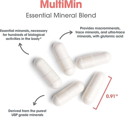 Miniatura 5 de Allergy Research Group MultiMin - Suplemento de minerales múltiples para hombres y mujeres, oligominerales, complejo mineral, boro, hierro,