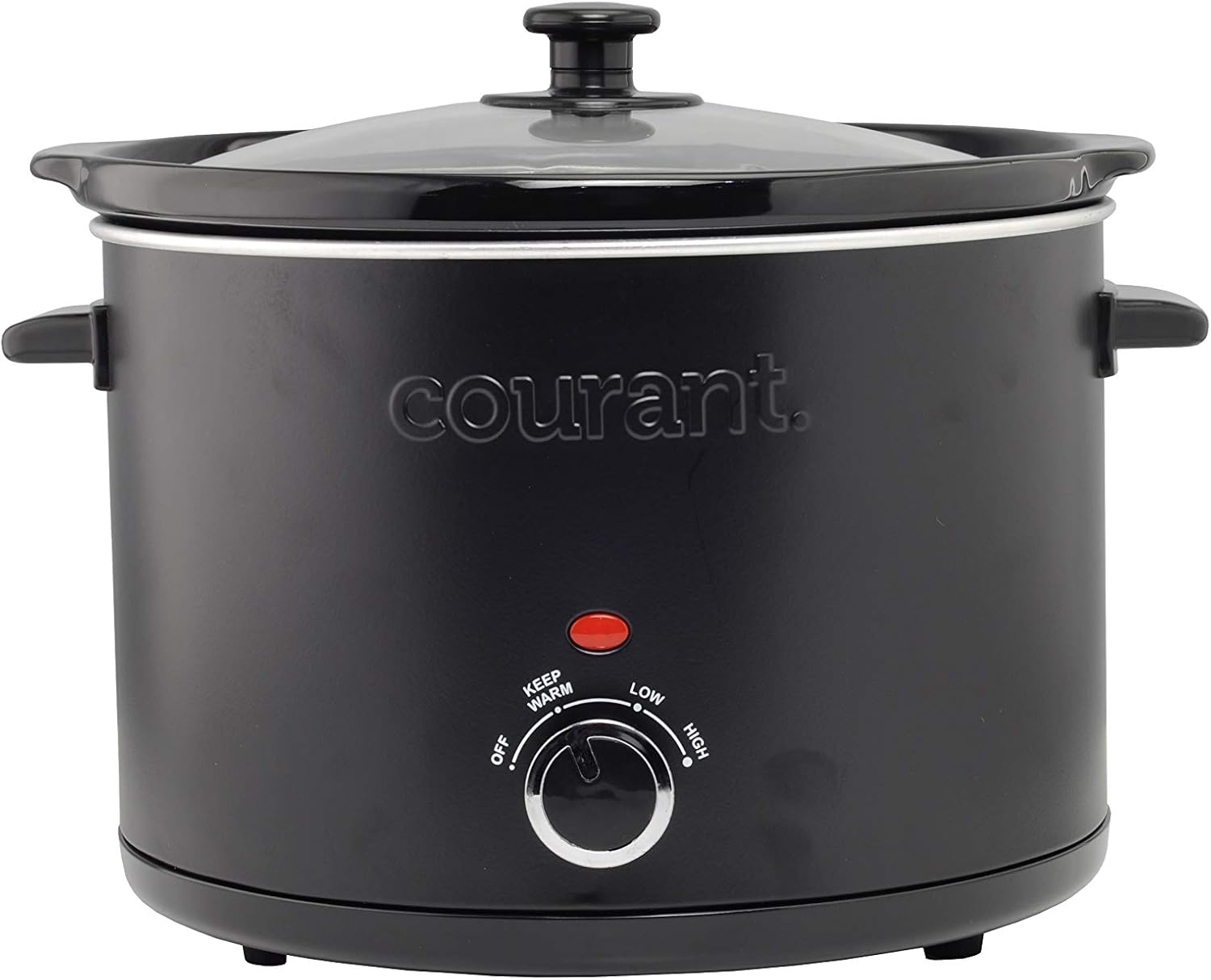 Courant Slow Cooker 5.5 Quart Crock, with Easy Cooking Options, Dishwasher Safe Pot and Glass Lid, Matte Black Courant Slow Cooker 5.5 Quart Crock, with Easy Cooking Options, Dishwasher Safe Pot and Glass Lid, Matte Black