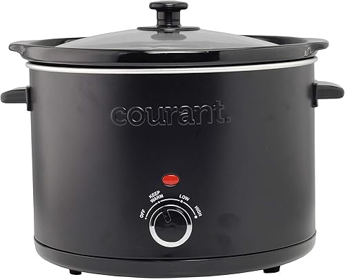 Miniatura 4 de Courant Mini olla de cocción lenta, con opciones fáciles, olla apta para lavavajillas, 1.6 cuartos de galón, acero inoxidable negro