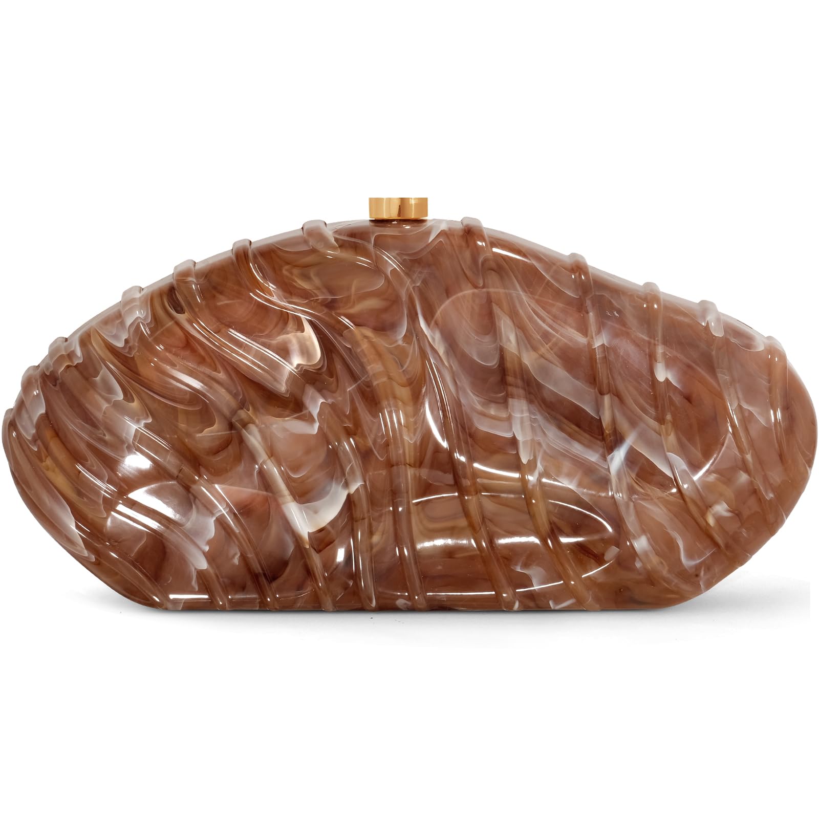 Acrylic Clutch Purse for Women Evening Bag, Irregular Shell Acrylic Purse Box Clutch with Chain for Party Wedding Prom