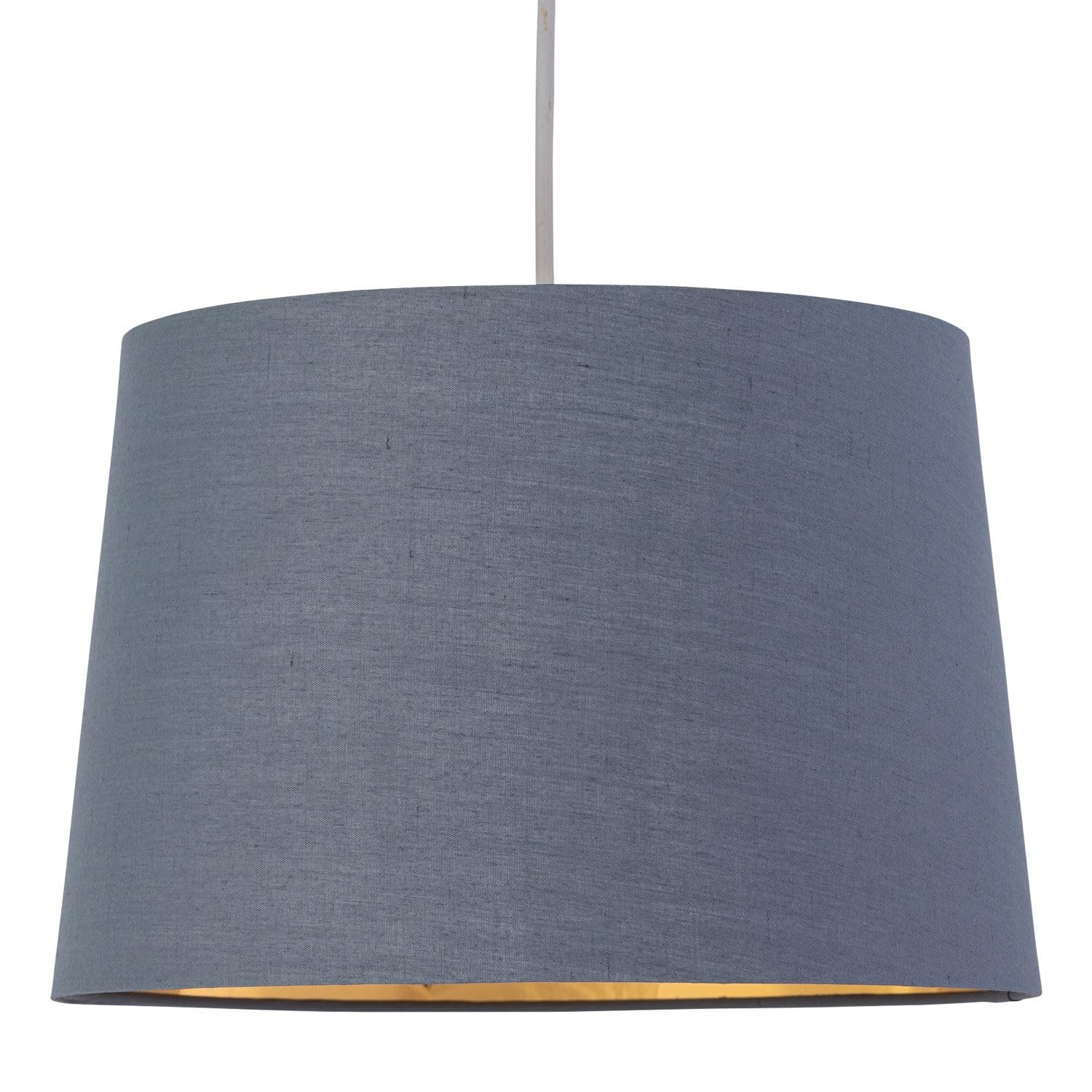 Dark Grey Fabric with Gold Inner Easy Fit Light Shade/Lampshade for Ceiling Light or Table Lamps, 28cm Diameter