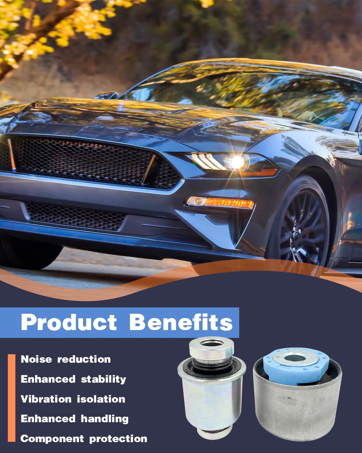 Rear Axle Suspension Trailing Control Arm Bushing Kit Fit for Ford Fusion 2013-2025 Edge 2015-2018 Taurus 2015-2025 Mondeo MK5 2014-2019 Mustang 2017-2020