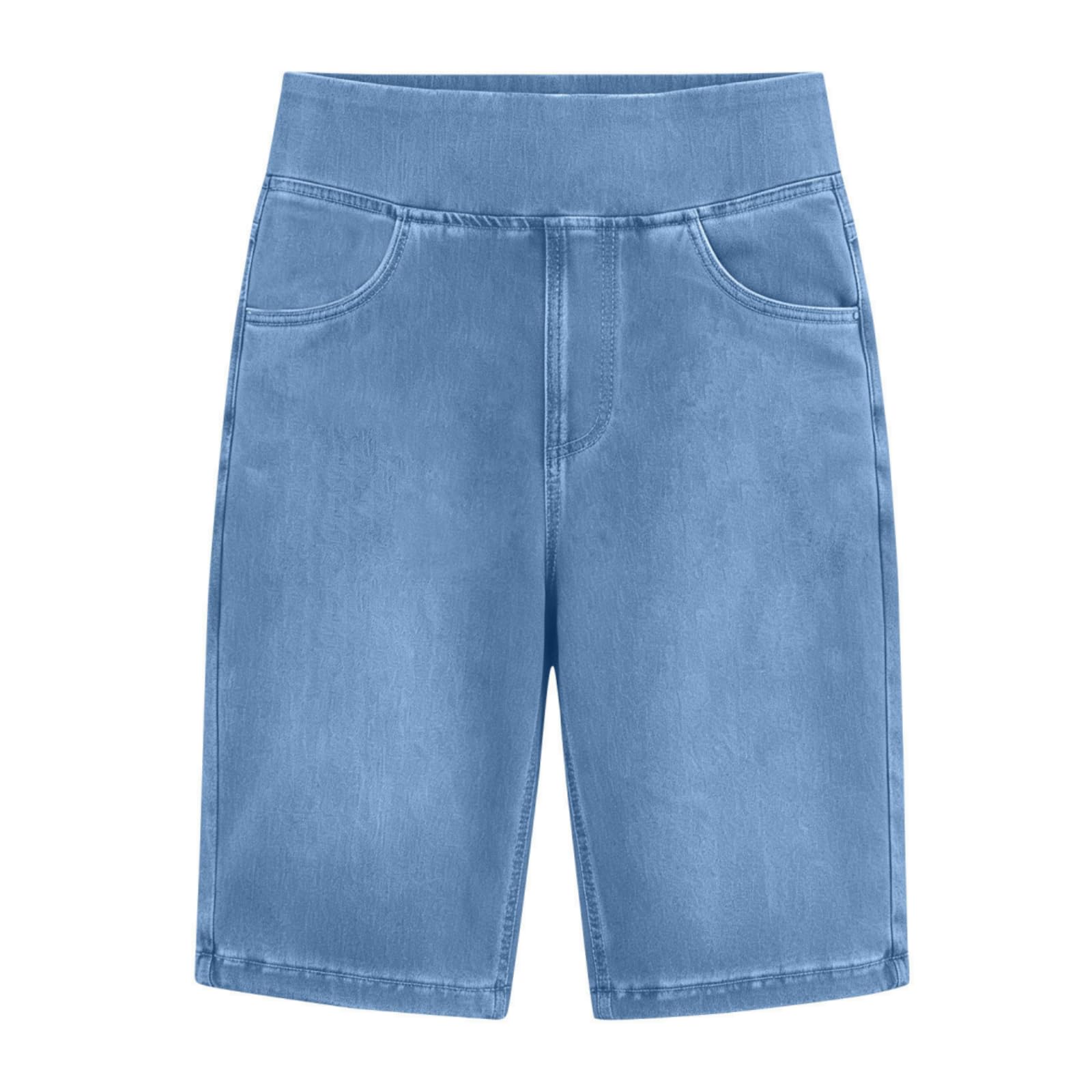 Genérico Pantalones Vaqueros Tobilleros para Mujer con Cintura elástica | Pantalones capri casuales de verano, suaves y de tiro alto con bolsillos; estilo pierna ancha y tendencia Y2K, ideales para v