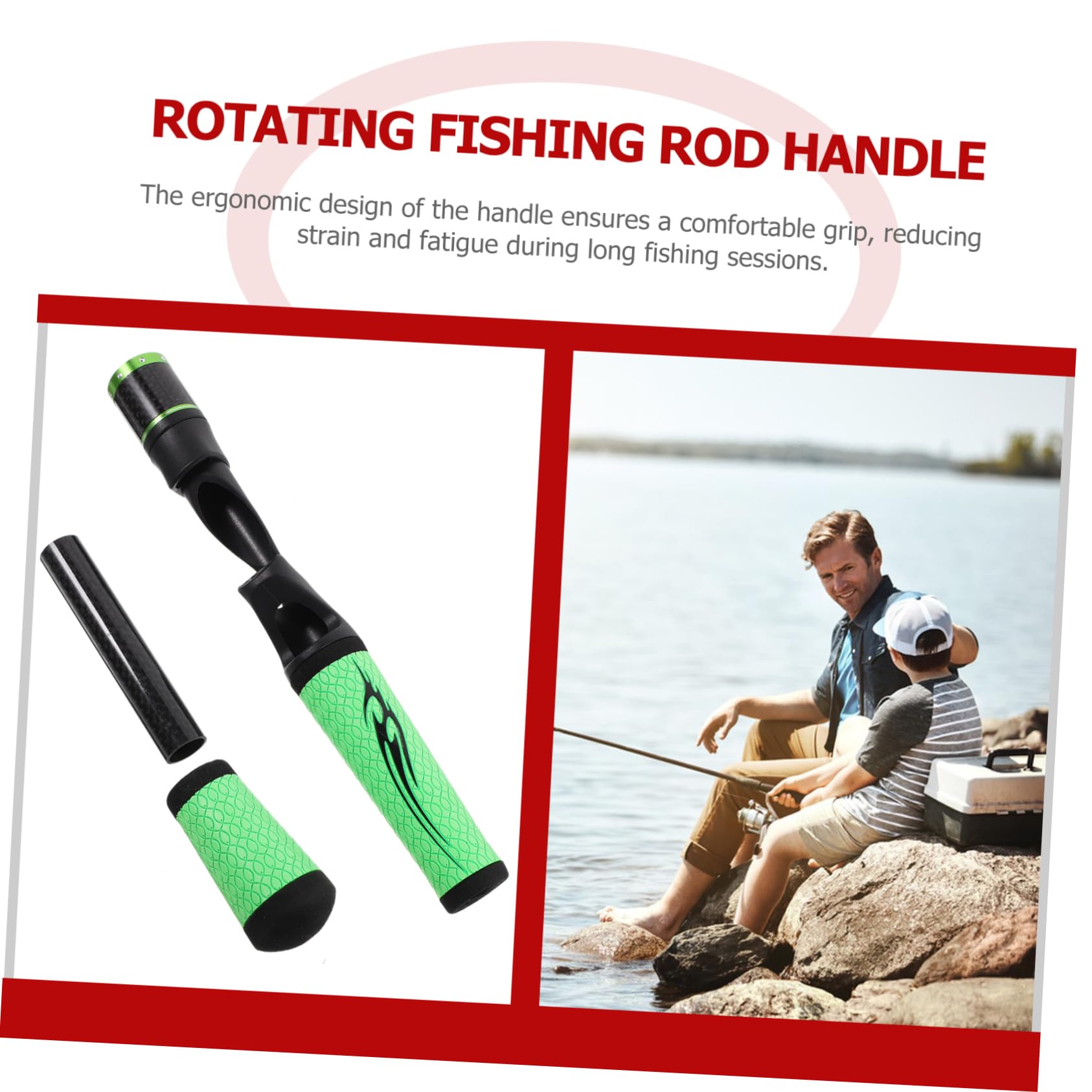 Impugnatura per Canna da Pesca Rotante di Design Ergonomico Materiale Duraturo per Pesca in Bagnato Compatibile Molti Tipi di Canne da Migliora Stabilità e Controllo
