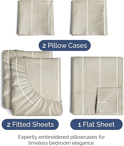 Vista 750 de Juego de sábanas de 4 piezas tamaño king, extrasuaves, transpirables y refrescantes con esquinas profundas, sábanas de fácil ajuste y sin arrugas