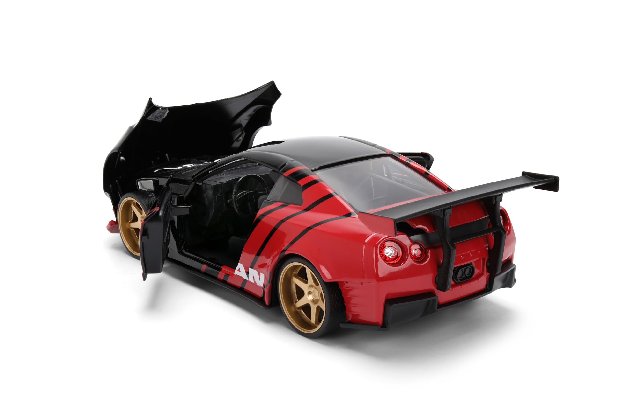 Jada 2009 Nissan GT-R Ben Sopra HSK Advan, Schwarz/Rot Toys 37022-1/24 Druckguss-Modellauto