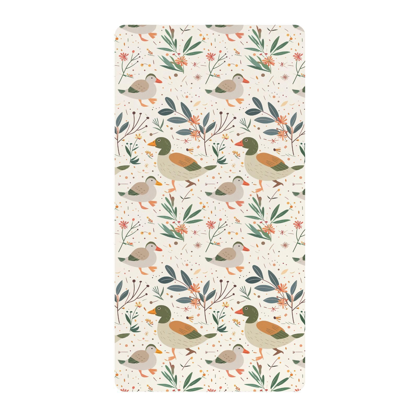 Juego de sábanas para cuna de bebé, color crema juguetón y flores, juego de sábanas de algodón para cuna de bebé, cómodas y transpirables para guardería, 1 paquete de juego de sabanas para bebé