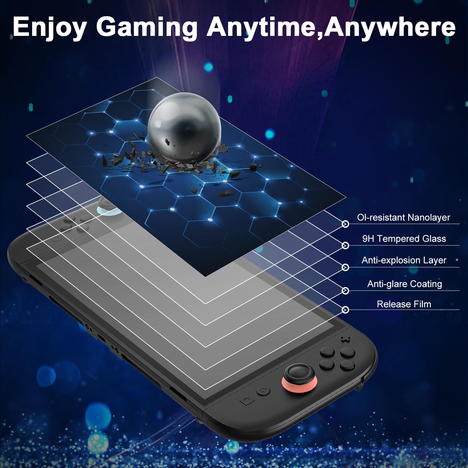 Tyasoleil protectrice Compatible avec Nintendo Switch, Couverture de boîtier Mince TPU Doux pour Console joycon Nintendo Switch avec Bouchons de Bouton de Direction colorés