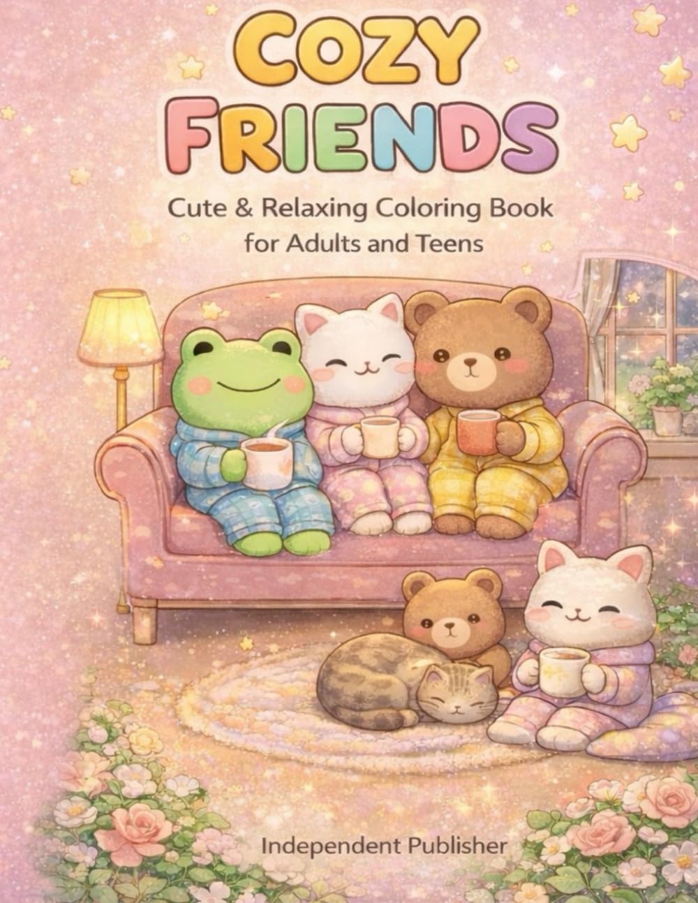Cozy Friends: Cute & Relaxing Coloring Book for Adults and Teens