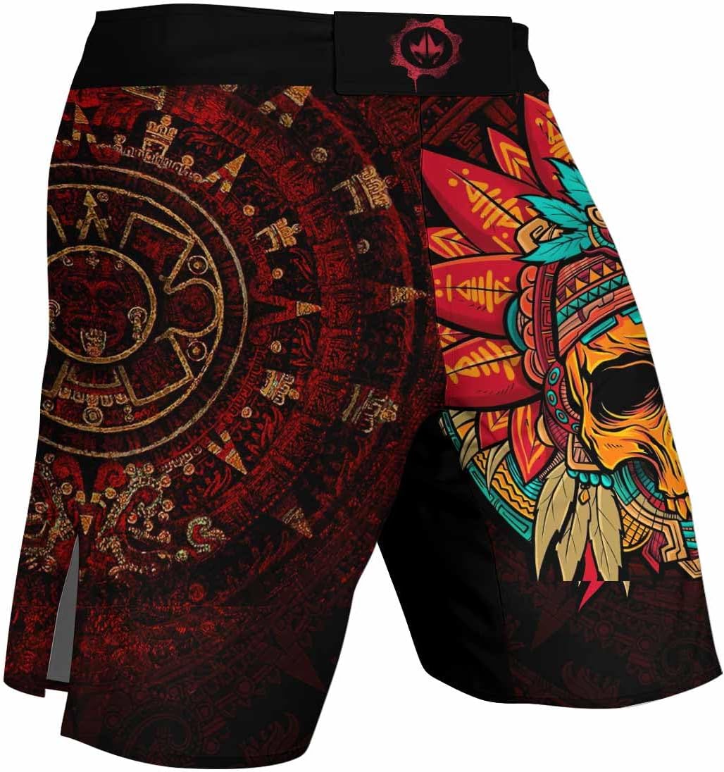 Aztec Symbol Men's Fight Shorts MMA Boxing BJJ Kickboxing Shorts Trunks Fight Wear